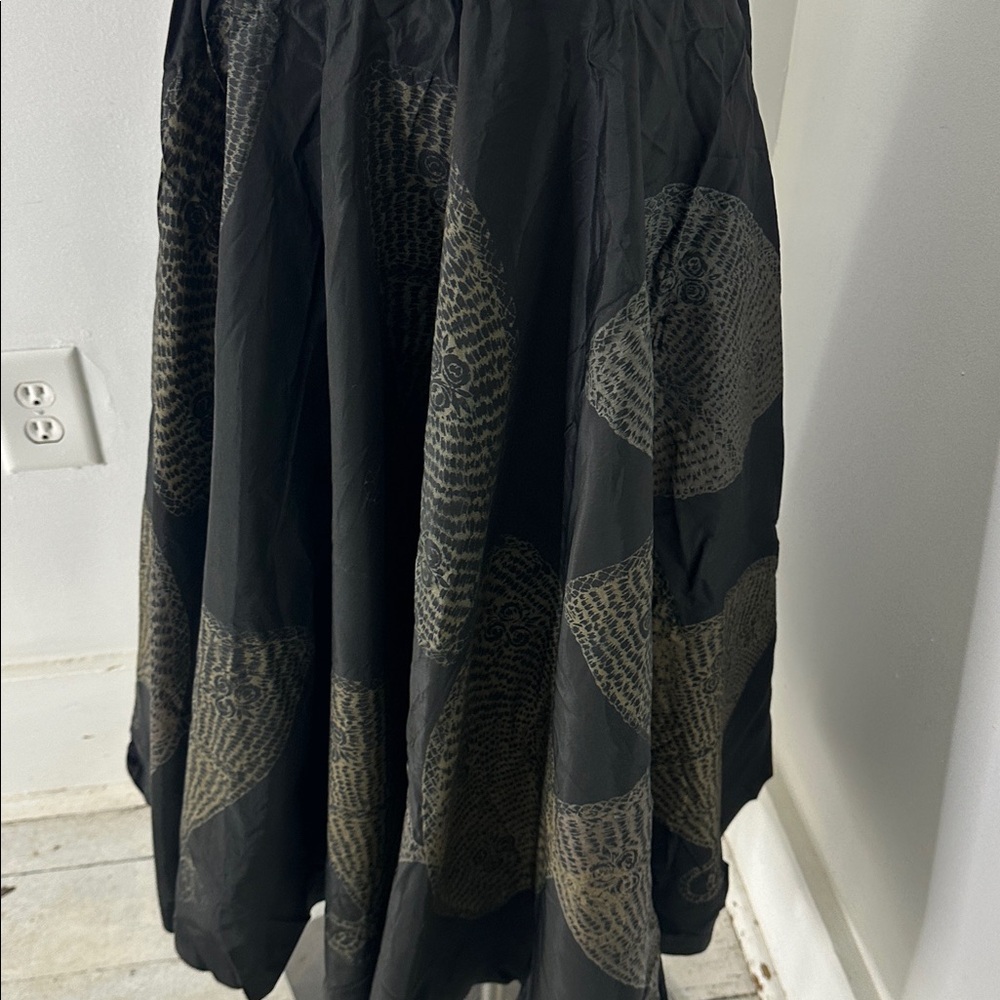 Antique Edwardian Era Rare Fan Print Circle Skirt - Picture 4 of 12